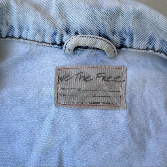 We The Free Distressed Light Blue Jean Jacket - Picture 7 of 10